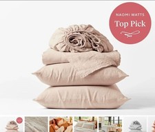 Coyuchi Organic Relaxed Linen Sheet Set - Natural Chambray / Full
