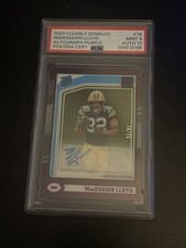 2024 Clearly Donruss Marshawn Lloyd Auto Purple Rated Rookie /75 PSA 9/10