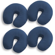 4 Pk Fitted Microfiber Face Cradle Head Rest Covers for Massage Table -Navy Blue