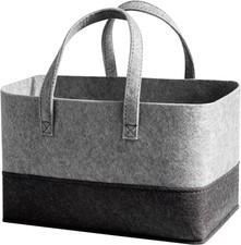 Image of 2 Pcs Large Log Baskets for Fireplaces, 23 L Felt Log Baskets for Wood Burner I