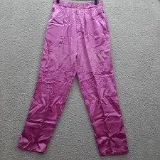 Vintage 80's Avon Fashions Womens Shiny Pink High-Waist Pants Size 11/12 tapered