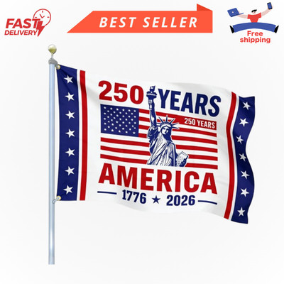 250Th Anniversary USA Flag 3X5 Ft   1776-2026 Statue of Liberty Patriotic Flag,