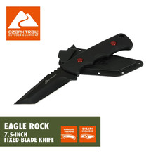 Ozark Trail Eagle Rock 7.5 inch Fixed Blade Black Tanto