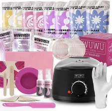 Waxing Kit 69 items,Hair Removal Hard Wax Kit Wax Beads Face/Full Body/Bikini