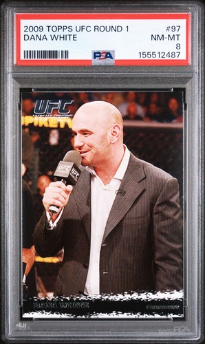 2009 Topps UFC Round 1 #97 Dana White Rookie Card PSA 8