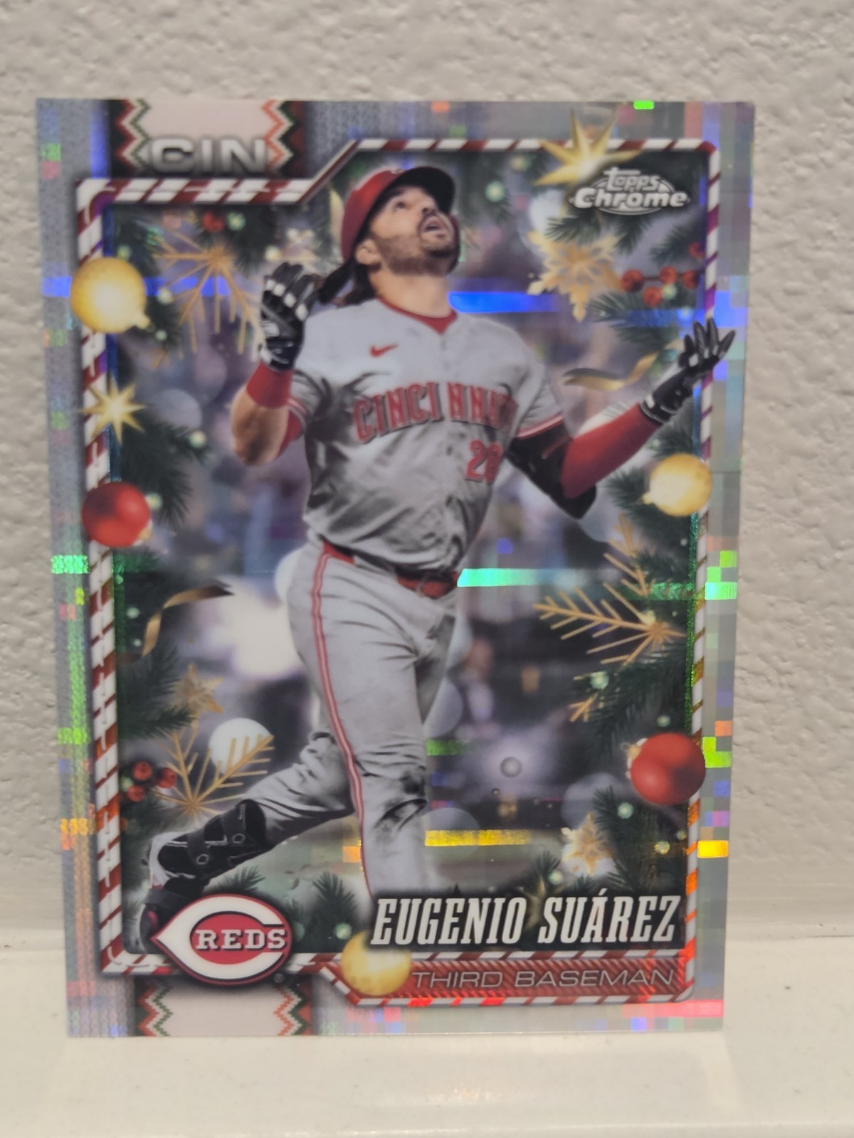 2026 Topps Holiday Eugenio Suarez Plaid Chrome #HC138 Reds