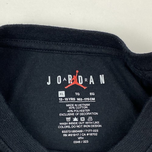 Nike Air Jordan Youth Boys XL Extra Large Short Sleeve Black Red White T Shirt - Picture 6 of 9