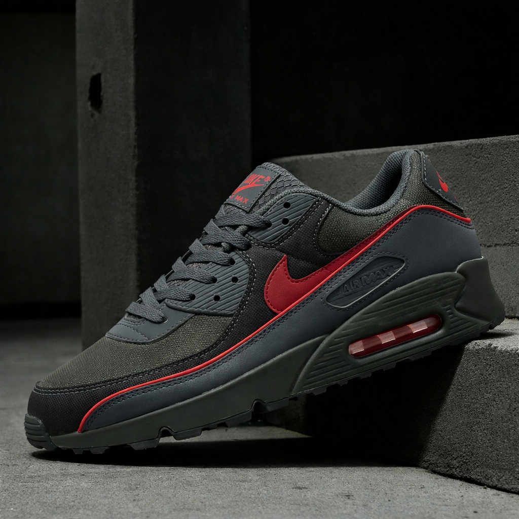 Nike Air Max 90 Premium Iron Grey University Red HV4517-001 Men's