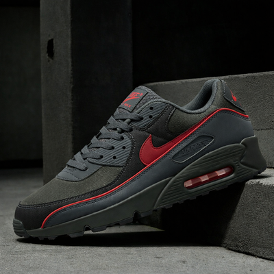 Nike Air Max 90 Premium Men\'s Size 11 Iron Grey Red Shoes NEW Nike Air Max 90 Premium Iron Grey University Red Shoes  main image 2