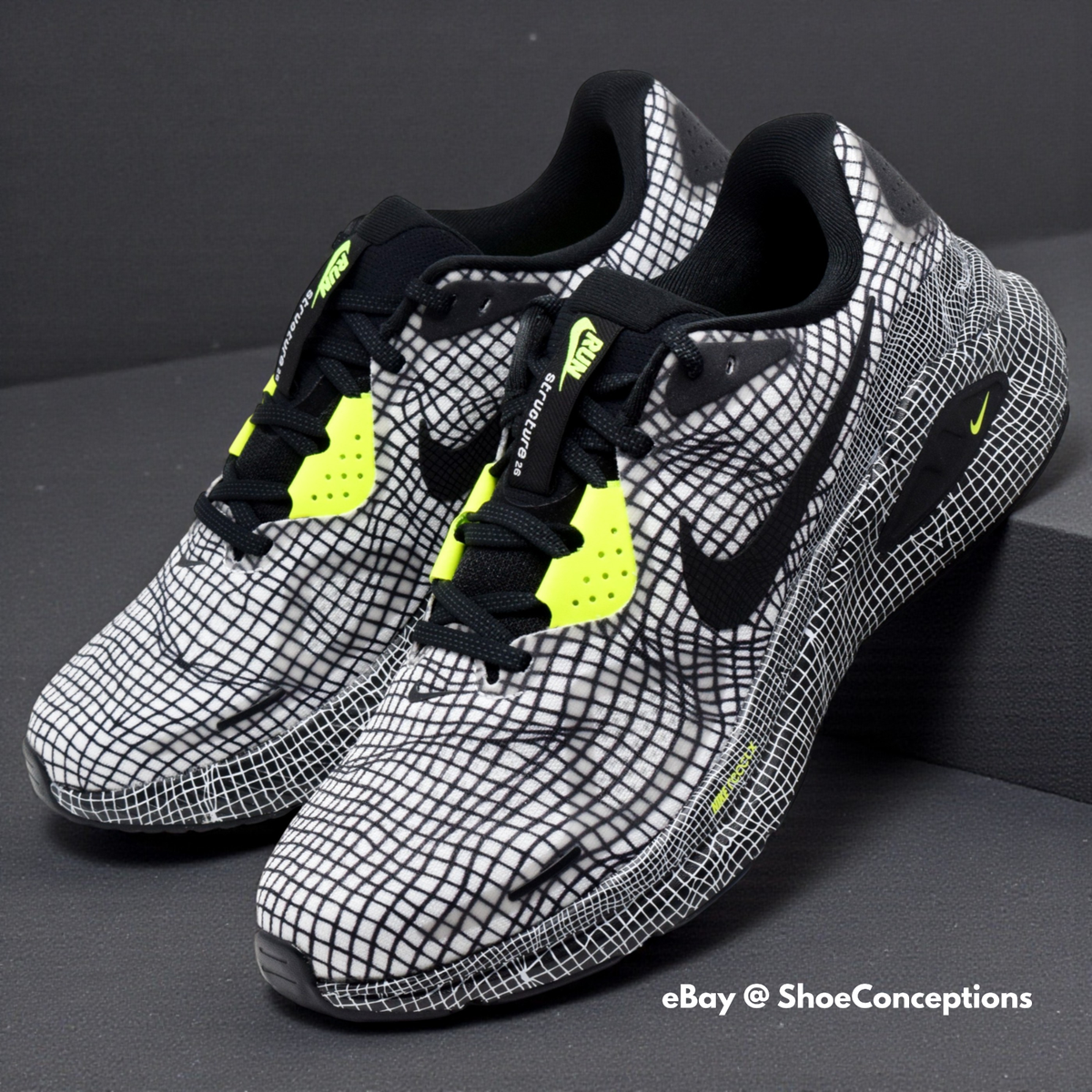 Nike Structure 26 Shoes White Black Volt IQ0606-100 Men's Sizes