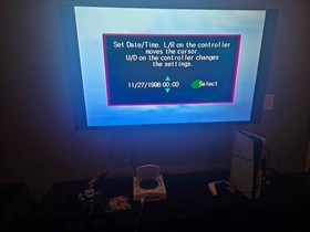 SEGA Dreamcast White Console w/ Blue Controller + 2 White VMUs *Tested* *Works*