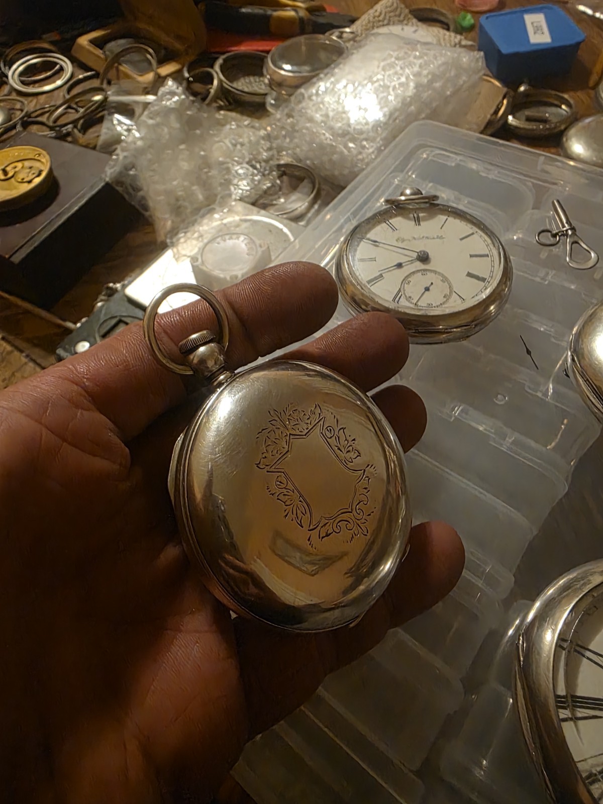 Solid Coin Silver 1885 Elgin Hunter Pocketwatch 1… - image 5