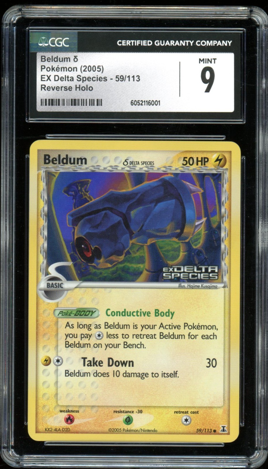2005 Pokemon EX Delta Species #59 Beldum Reverse Holo CGC 9 Mint