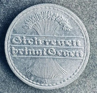 50 Pfennig 1921 A Deutsches Reich Weimarer Republik KM#27 K120725/0E - Bild 1 von 2