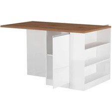 Isola Cucina 2 Ante Bianco Rovere 160x90x90 cm con Vani a Giorno