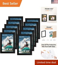 4x6 Picture Frame Set of 10, 4x6 Photo Frames Bulk with HD Plexiglass for Wal...
