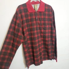 Vintage Scandia Woods Long Sleeve Shirt Men's Size Large Green Red Plaid Holiday