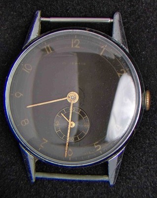 Vintage vergoldete schwarze Hilfszifferblatt Herren Handaufzug Schweizer Uhr -- Ersatzteile/Reparaturen