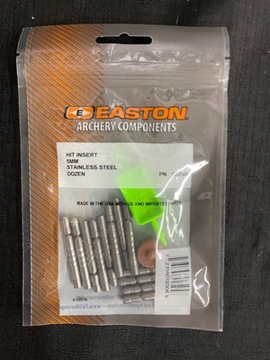 Easton Archery 5MM Stainless Steel X HIT 50-75 Grain Insert 12 Pack BRAND NEW