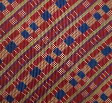 BURBERRY  VINTAGE  MENS SILK DRESS TIE  BLUE RED  PLAID  59"