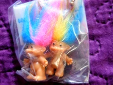 never taken out of wrapper Vintage 1990's Russ Rainbow Trolls Earrings New