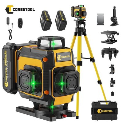 CONENTOOL 16 Line Laser Level / Stativ Wasserwaage 4D 360° Kreuzlinienlaser DHL