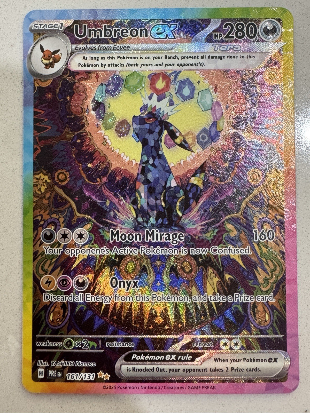 Umbreon ex 161/131 Prismatic Evolutions SIR Full Art Holo Pokemon TCG NM
