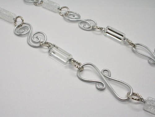 Collar La Aluminio Largo 84 Centímetros Con Cristal Y Cristal Roto - Imagen 5 de 7