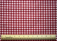 Red White Gingham Check Quilts Home Decor By the 1/4 yard cotton fabric