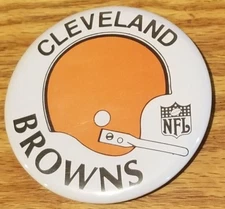 💥1960's-70s CLEAVELAND BROWNS NFL FOOTBALL Single BAR PINBACK 3.5" BUTTON PIN💥