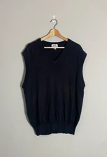 Slazenger Men's Large Outdoors Golf V-Neck Cotton Sweater Vest Pullover in Black