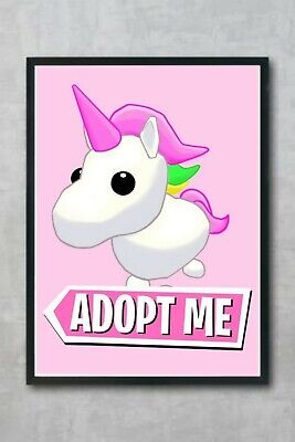 Roblox Adopt Me Unicorn Girls Room A4 High Quality 260gsm Art Print Poster Ebay - unicorn adopt me roblox character girl