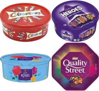 Celebration, Heroes, Roses, Quality Street Chocolates Tube/Tin Gift 550g-600g UK