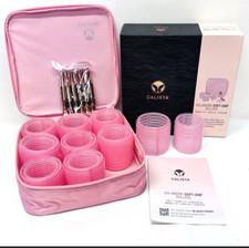 Calista Volumizing Self Grip Rollers 18 Curlers w/Clips Case M1.75" Ll2.25 "