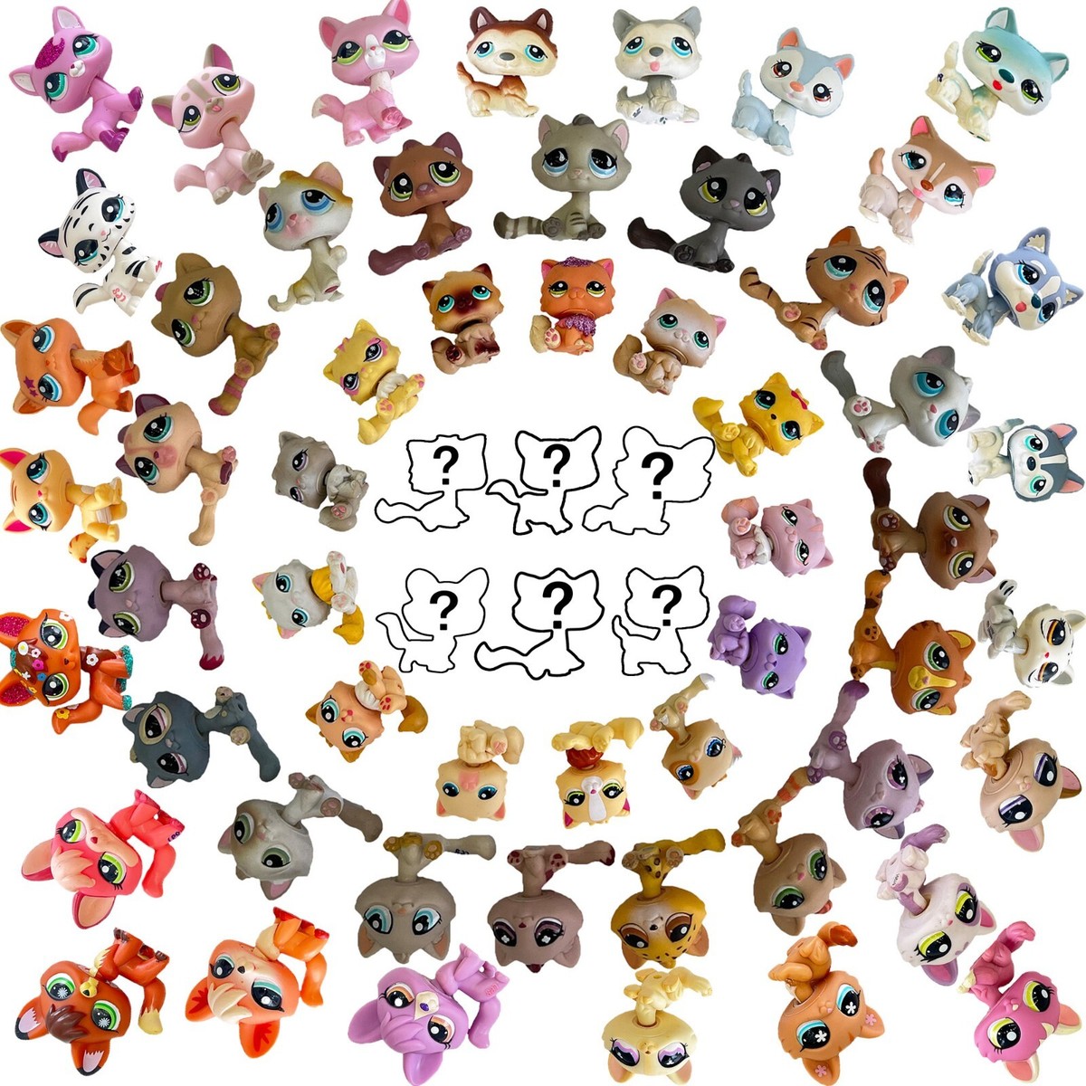 3pcs/set Littlest pet shop Toys bobble head Standing Cat