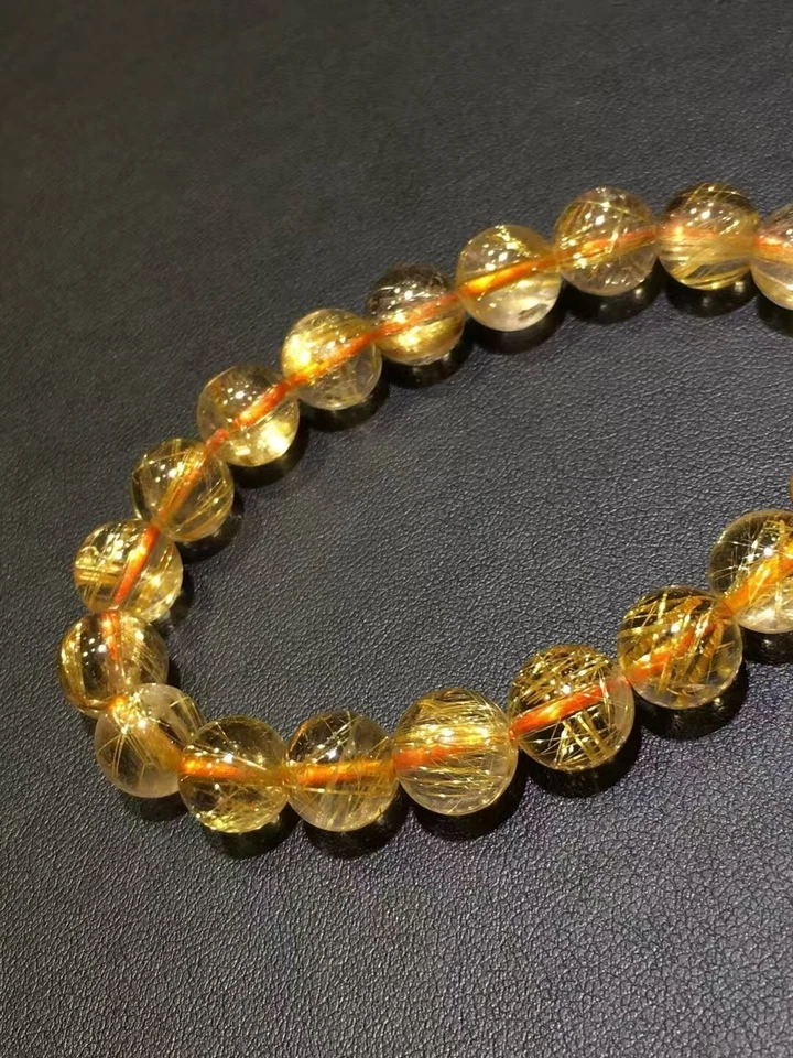 Pure natural Brazilian titanium crystal plate titanium shunfa bracelet - Image 4 of 4