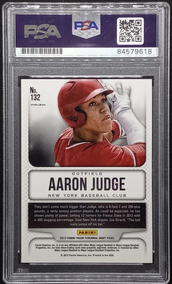 2013 Panini Prizm Perennial Draft Picks #132 Aaron Judge AUTO PSA - Image 2 of 2