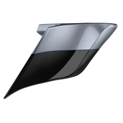 Gauntlet Gray Metallic & Vivid Black 2-Tone Stretched Side Covers For 14+ Harley