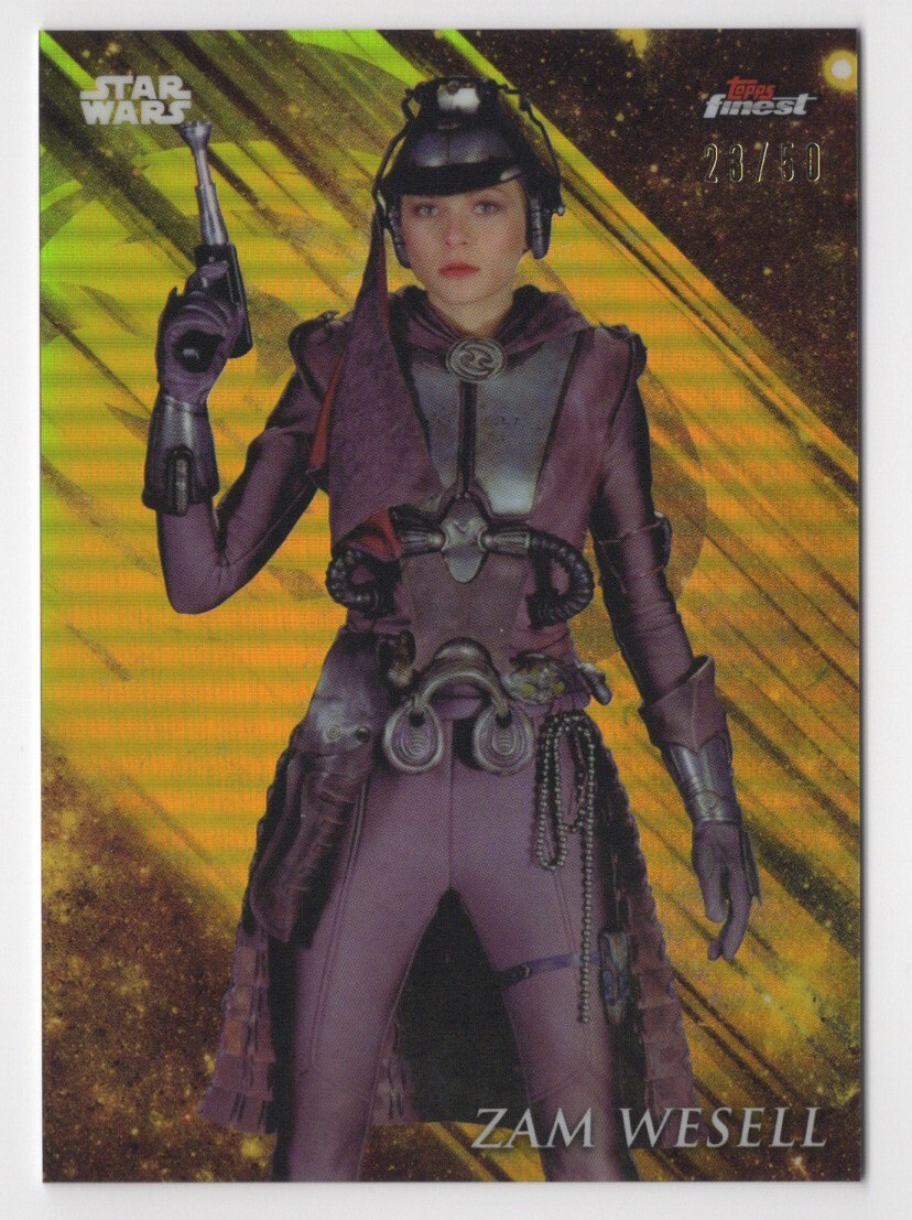 Zam Wesell 2018 Topps Star Wars Finest Gold Refractor Card #98 /50