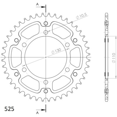 Supersprox Kettenrad Für GSX-R 750, GSX-R 1000, K1-K8, #525, RST 1792-45, Red