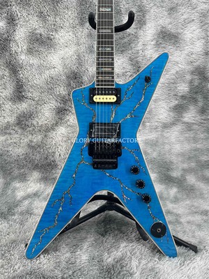 Custom Blue Wash Burn Dimebag Electric Guitar Cool FR Bridge 6-strings Fast Ship