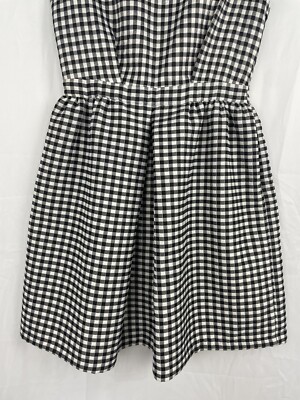black and white gingham dress zara Zara Black Long Sleeve Gingham Midi Dress