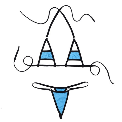 Sexy Women Lingerie Mini Thong Bikini Tankini Crop Tank Bra Top Briefs Swimwear - Picture 100 of 125