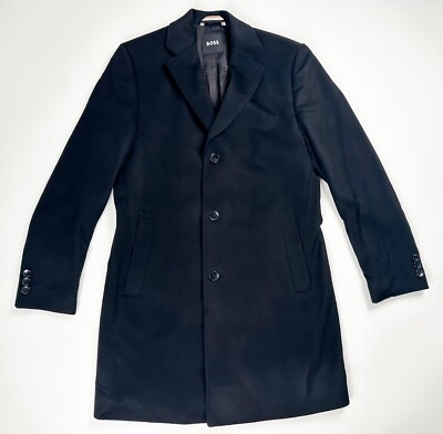 BOSS Men's Jared Wool & Cashmere Regular Fit Topcoat 42R US XL $745