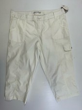 Faded Glory Woman  s Arctic White 98 Cotton Multi Pocket Woven Capri Pants 18