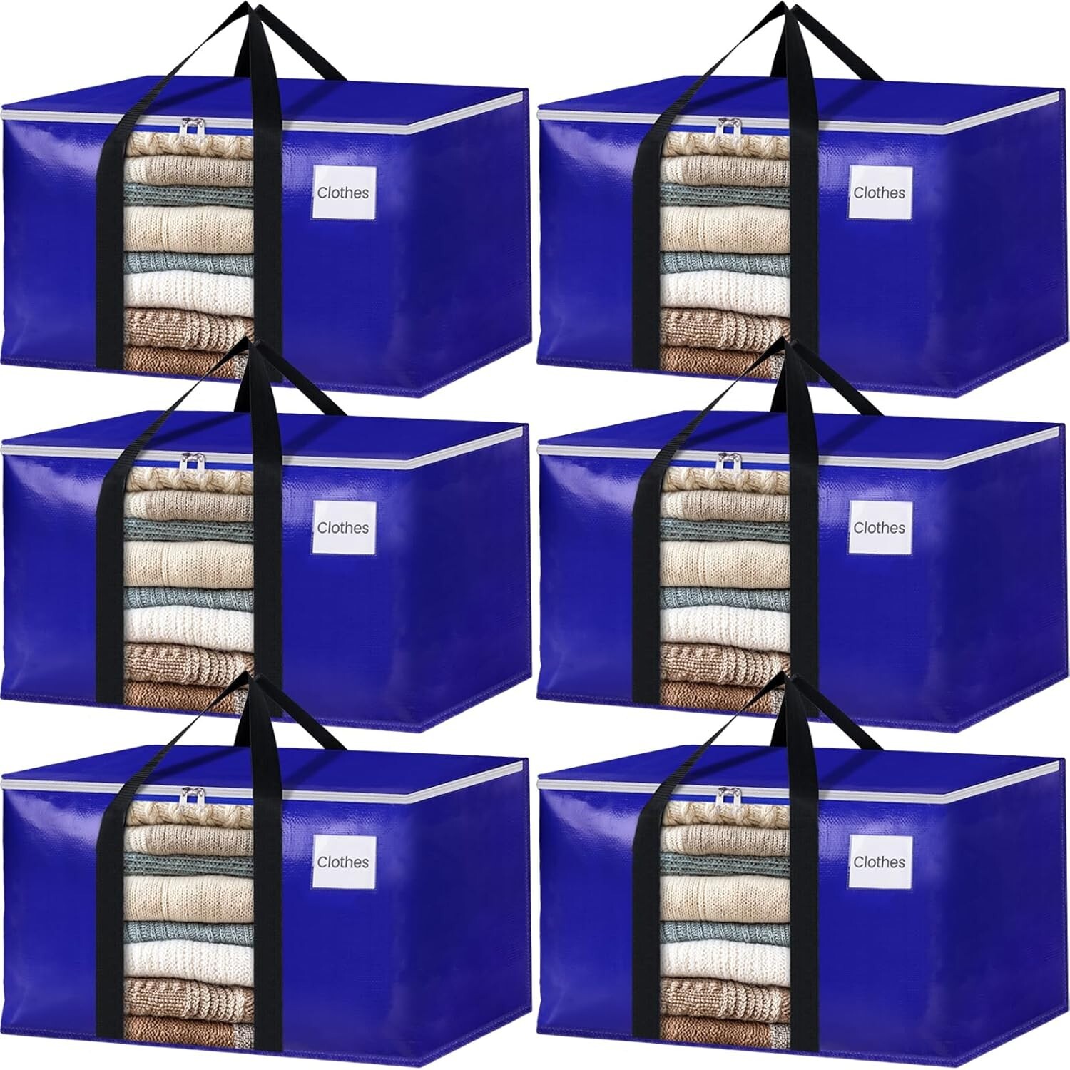 Extra Large Heavy-Duty Moving Bags with Zippers & Handles for Storage