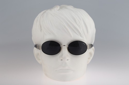 Egizia  16 011, Vintage 90s black and silver oval sunglasses mens & women, NOS - Picture 7 of 10