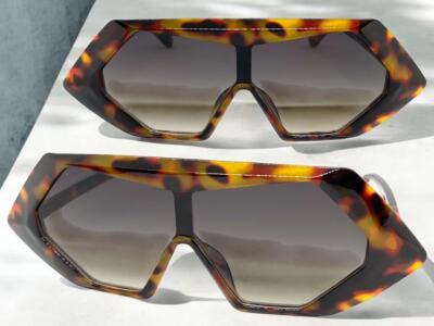 Futuristic Cyclops Space Robot Modern Shield Party Rave SUNGLASSES Leopard Frame