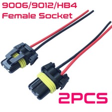 2x 9006 HB4 Female Connector Headlight Low Be...