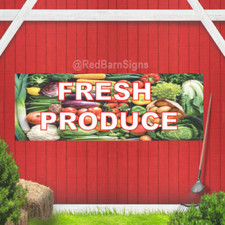 Fresh Produce Novelty Indoor Outdoor Vinyl Banner Sign